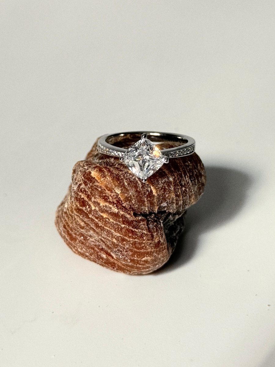 The "Luminary": 2ct Cushion Cut Diamond Ring in Kite Position cushion cut diamond ring kite position