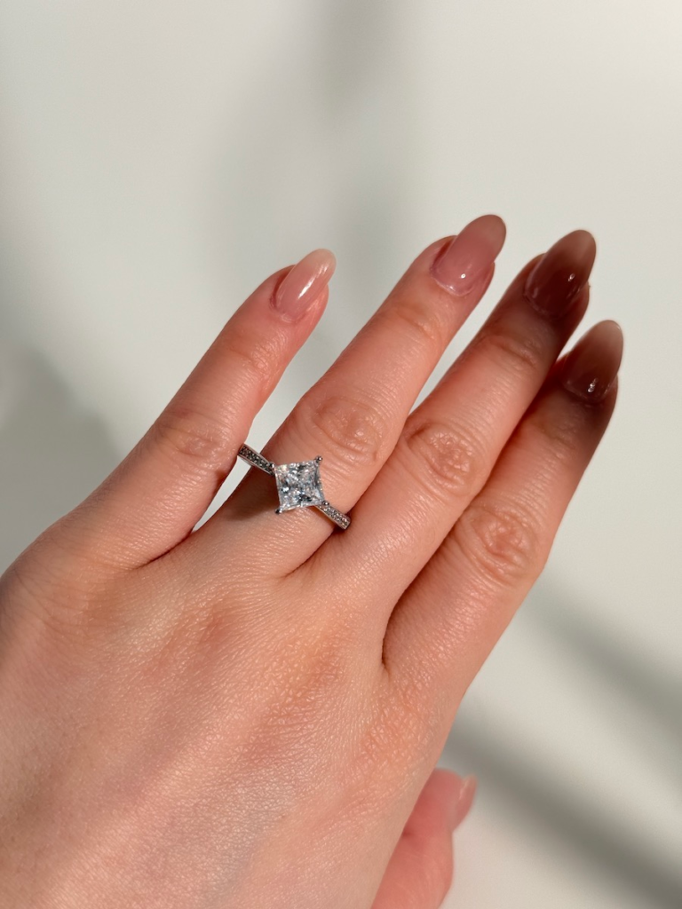 The "Luminary": 2ct Cushion Cut Diamond Ring in Kite Position img 6355.webp