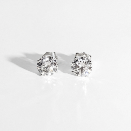 round brilliant cut lab grown diamond studs